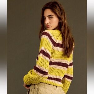 Free People Frankie Striped Cable Knit Sweater. New without tags, size m